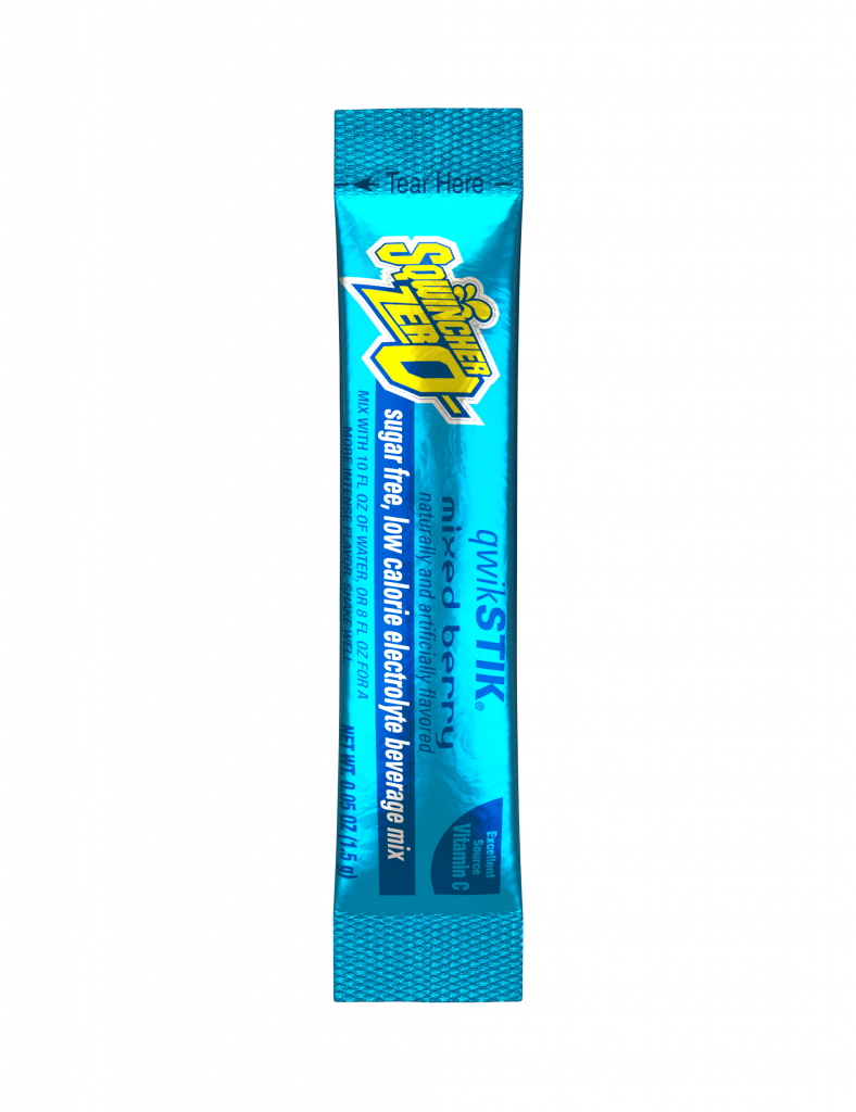 Sqwincher QwikStik® Zero Mixed Berry Flavored Powder Stiks - Spill Control